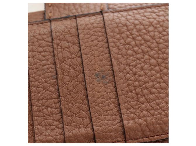 FENDI Seleria Peek A Boo Long Wallet Leather Brown Silver Auth bs36174A Braun Silber - Ansicht 10