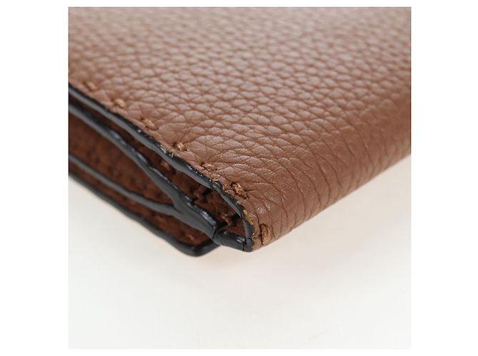 FENDI Seleria Peek A Boo Long Wallet Leather Brown Silver Auth bs36174A Braun Silber - Ansicht 16
