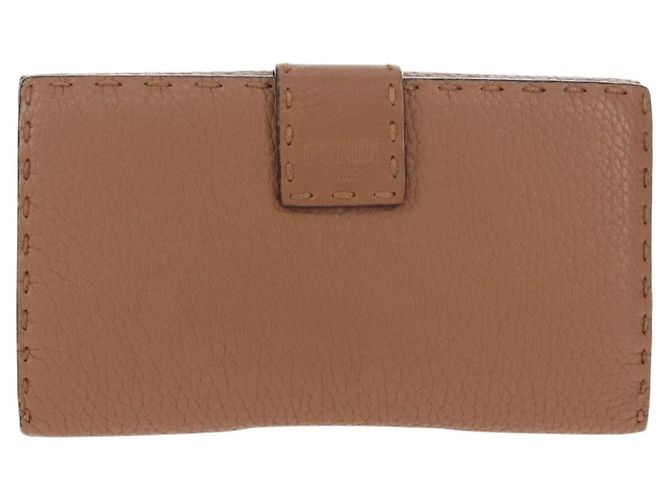 FENDI Seleria Peek A Boo Long Wallet Leather Brown Silver Auth bs36174A Braun Silber - Ansicht 2