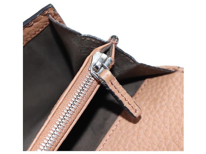 FENDI Seleria Peek A Boo Long Wallet Leather Brown Silver Auth bs36174A Braun Silber - Ansicht 22