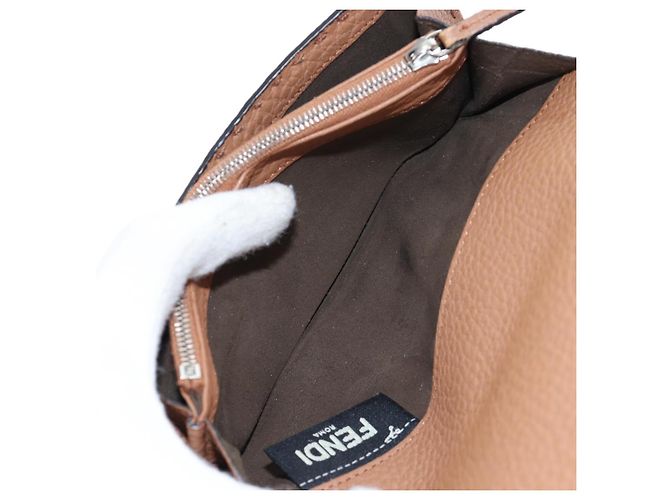 FENDI Seleria Peek A Boo Long Wallet Leather Brown Silver Auth bs36174A Braun Silber - Ansicht 23