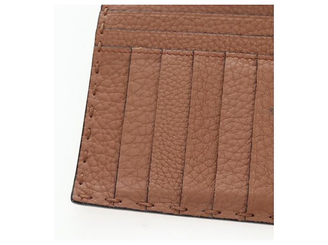 FENDI Seleria Peek A Boo Long Wallet Leather Brown Silver Auth bs36174A Braun Silber - Ansicht 24