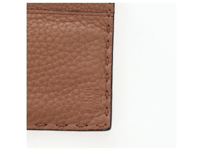 FENDI Seleria Peek A Boo Long Wallet Leather Brown Silver Auth bs36174A Braun Silber - Ansicht 25