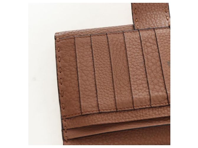 FENDI Seleria Peek A Boo Long Wallet Leather Brown Silver Auth bs36174A Braun Silber - Ansicht 26