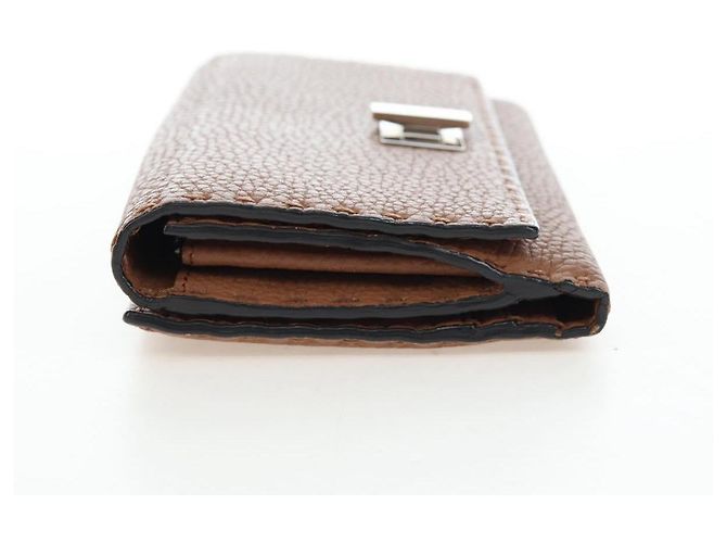 FENDI Seleria Peek A Boo Long Wallet Leather Brown Silver Auth bs36174A Braun Silber - Ansicht 3