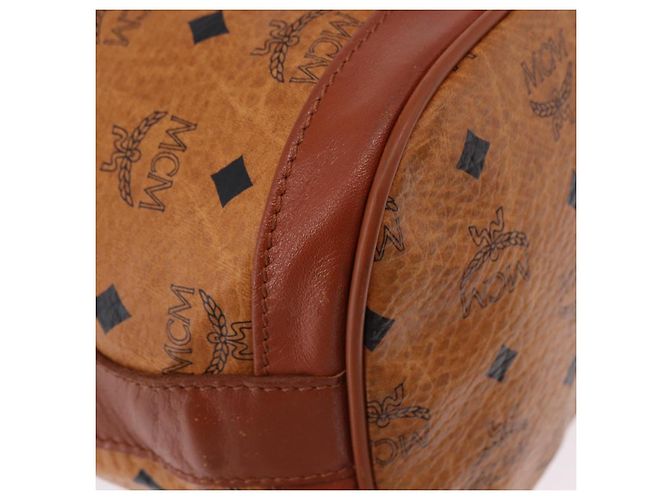 Borsa a tracolla MCM Vicetos in pelle marrone oro Auth bs35784 D'oro - vista 10