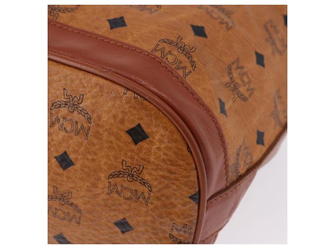 Borsa a tracolla MCM Vicetos in pelle marrone oro Auth bs35784 D'oro - vista 11