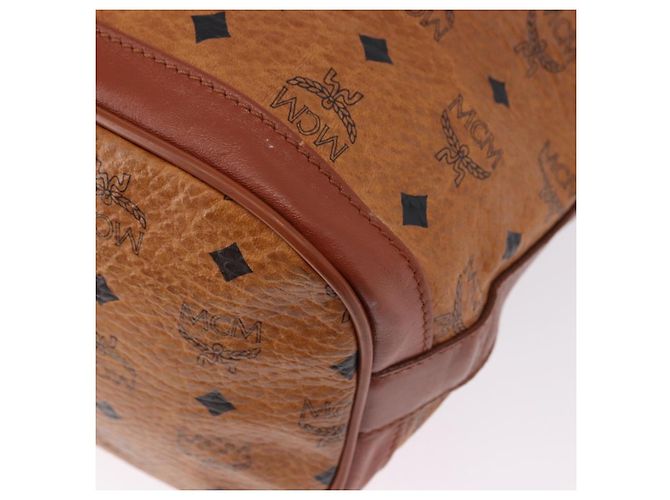 Borsa a tracolla MCM Vicetos in pelle marrone oro Auth bs35784 D'oro - vista 13