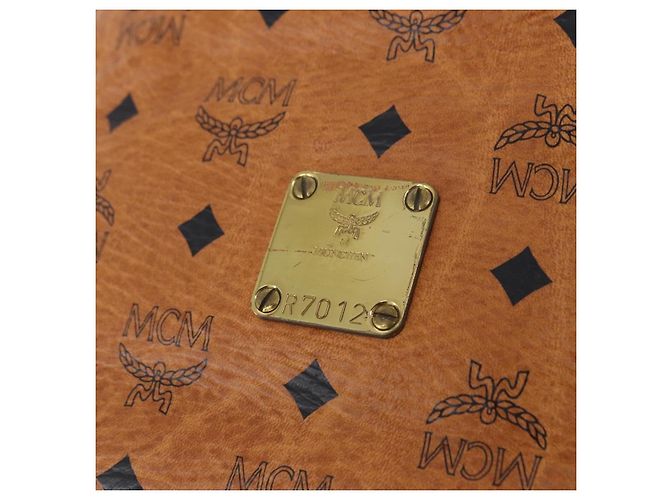 Borsa a tracolla MCM Vicetos in pelle marrone oro Auth bs35784 D'oro - vista 14
