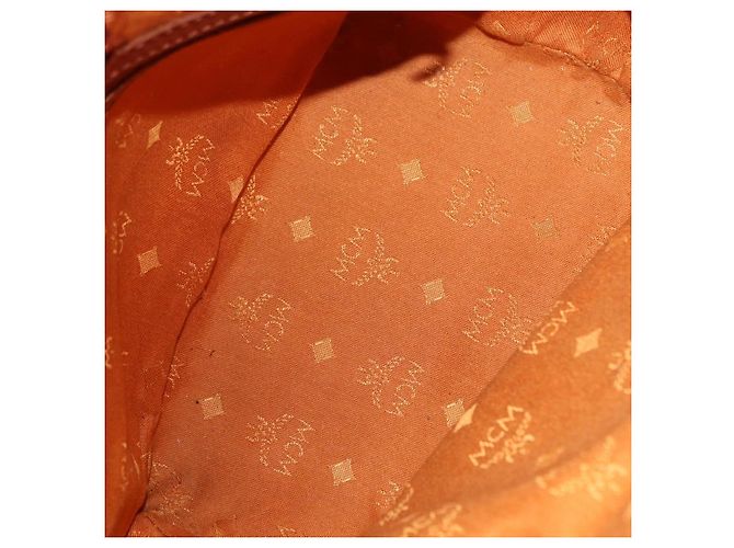 Borsa a tracolla MCM Vicetos in pelle marrone oro Auth bs35784 D'oro - vista 16