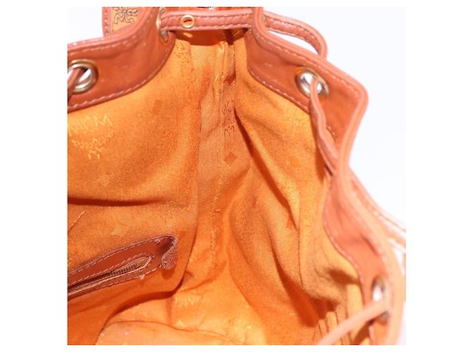 Borsa a tracolla MCM Vicetos in pelle marrone oro Auth bs35784 D'oro - vista 17