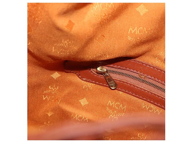 Borsa a tracolla MCM Vicetos in pelle marrone oro Auth bs35784 D'oro - vista 19