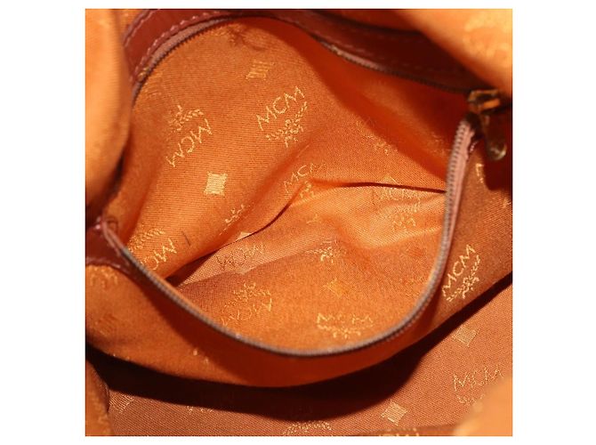 Borsa a tracolla MCM Vicetos in pelle marrone oro Auth bs35784 D'oro - vista 20