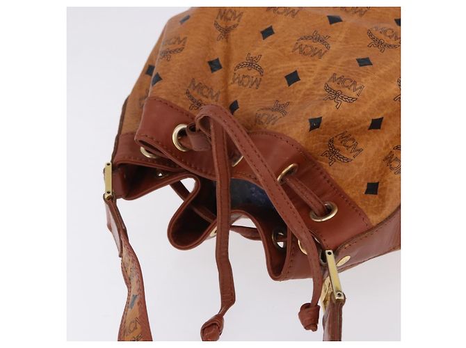 Borsa a tracolla MCM Vicetos in pelle marrone oro Auth bs35784 D'oro - vista 6