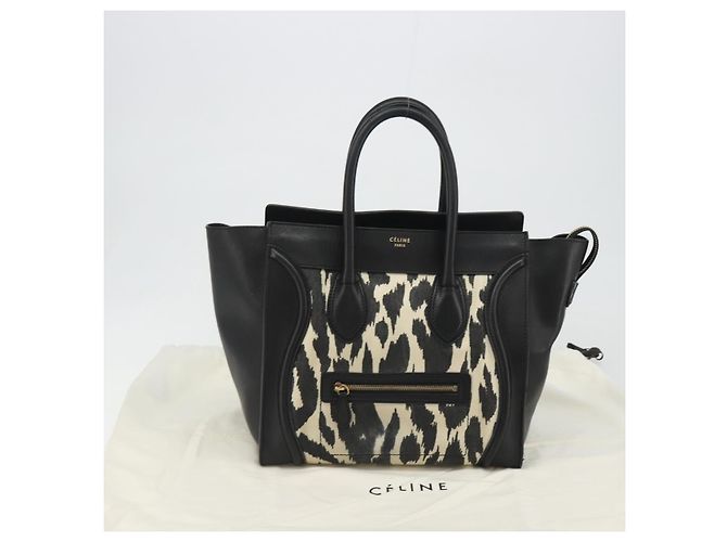 Céline Borsa CELINE Luggage in tela nero e oro Auth 191825V D'oro - vista 12