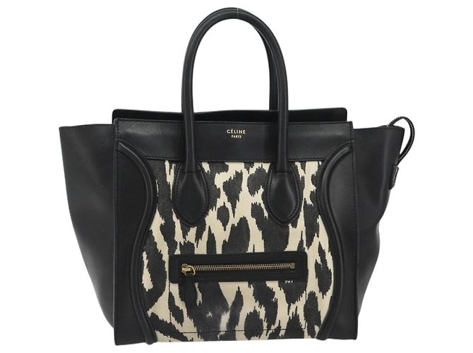 Céline Borsa CELINE Luggage in tela nero e oro Auth 191825V D'oro - vista 13