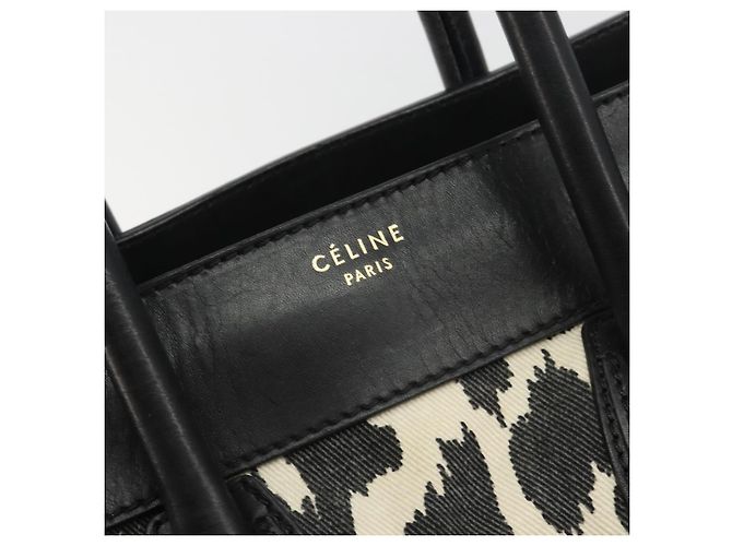 Céline Borsa CELINE Luggage in tela nero e oro Auth 191825V D'oro - vista 18