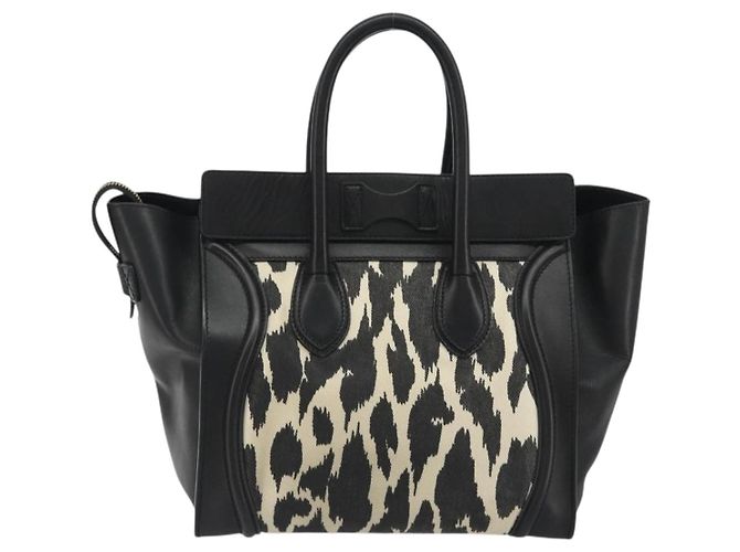 Céline Borsa CELINE Luggage in tela nero e oro Auth 191825V D'oro - vista 2