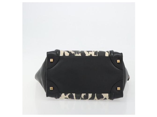 Céline Borsa CELINE Luggage in tela nero e oro Auth 191825V D'oro - vista 5