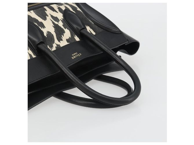 Céline Borsa CELINE Luggage in tela nero e oro Auth 191825V D'oro - vista 7