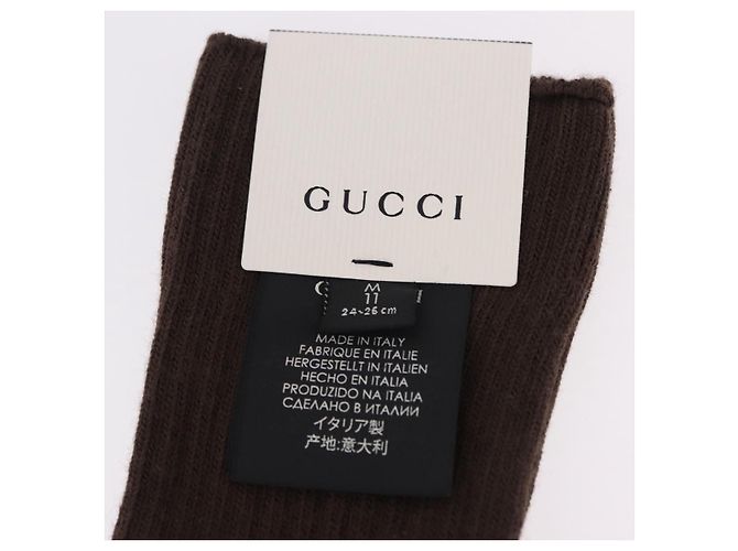Calzini GUCCI Set da 4 Paia Cotone Beige Marrone Blu Navy Auth mr2726 - vista 21