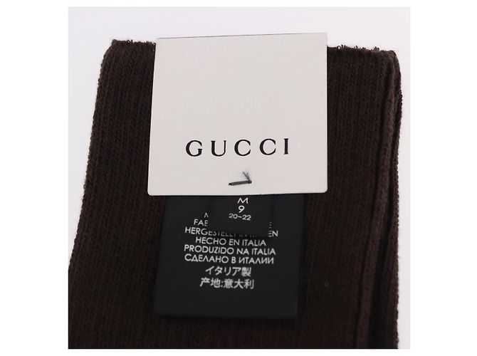 Calzini GUCCI Set da 4 Paia Cotone Beige Marrone Blu Navy Auth mr2726 - vista 27