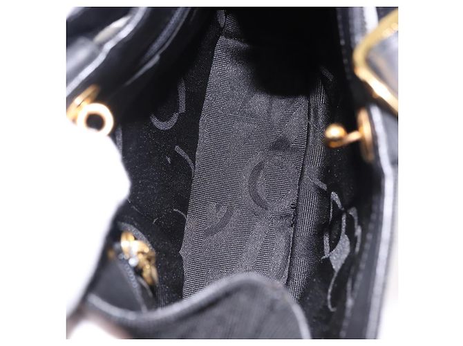Borsa a mano Salvatore Ferragamo in tela nero e oro Auth bs36090A D'oro - vista 11