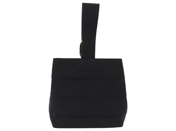 Borsa a mano Salvatore Ferragamo in tela nero e oro Auth bs36090A D'oro - vista 2