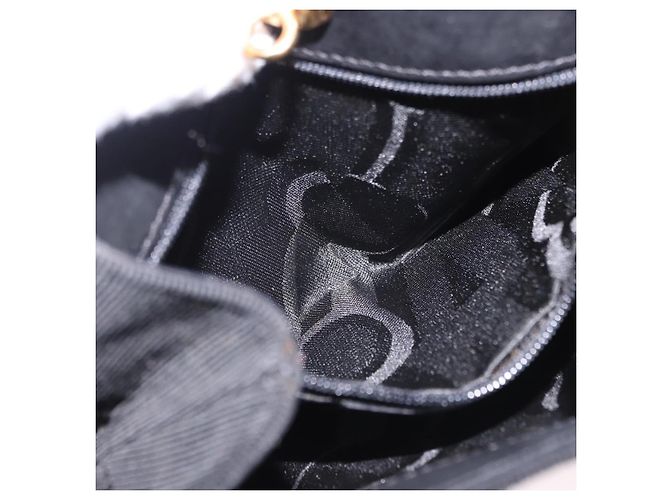 Borsa a mano Salvatore Ferragamo in tela nero e oro Auth bs36090A D'oro - vista 20