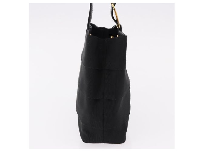 Borsa a mano Salvatore Ferragamo in tela nero e oro Auth bs36090A D'oro - vista 4