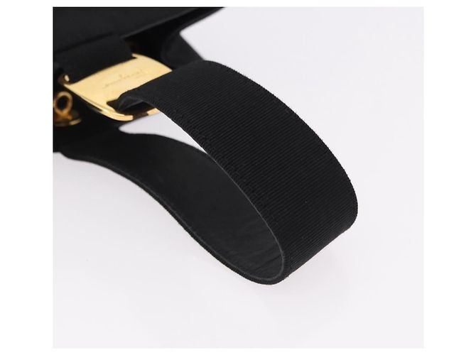 Borsa a mano Salvatore Ferragamo in tela nero e oro Auth bs36090A D'oro - vista 7