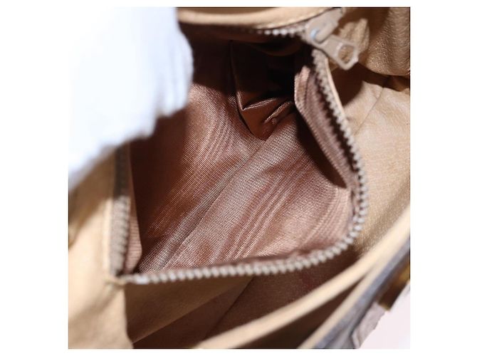 Céline Borsa a tracolla CELINE Macadam Canvas PVC Pelle Marrone Oro Auth ka5281 D'oro - vista 11