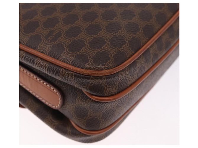 Céline Borsa a tracolla CELINE Macadam Canvas PVC Pelle Marrone Oro Auth ka5281 D'oro - vista 15