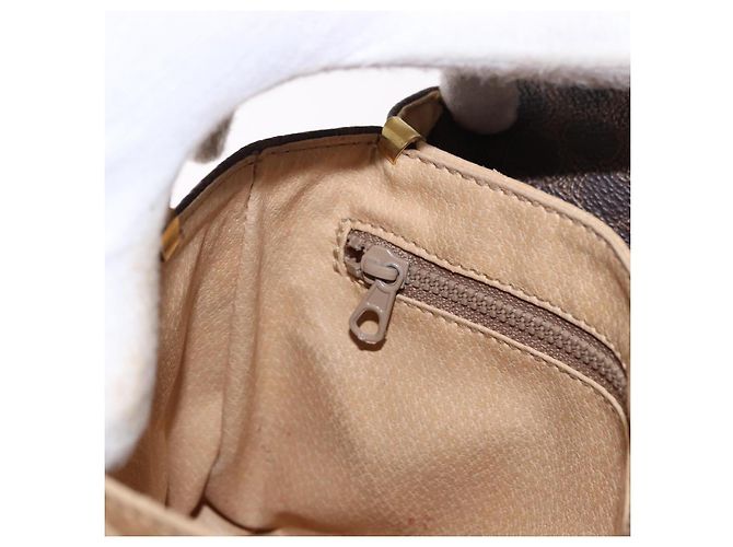 Céline Borsa a tracolla CELINE Macadam Canvas PVC Pelle Marrone Oro Auth ka5281 D'oro - vista 22
