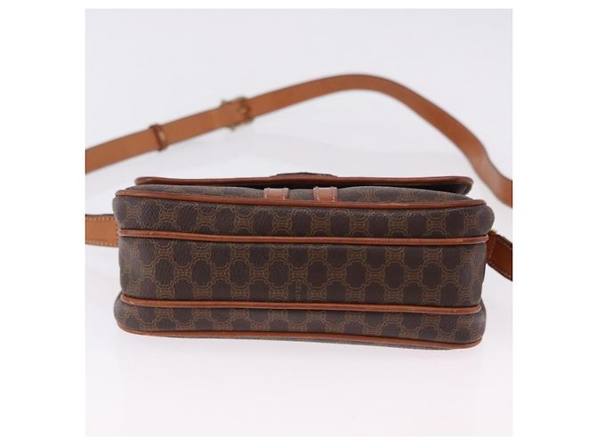 Céline Borsa a tracolla CELINE Macadam Canvas PVC Pelle Marrone Oro Auth ka5281 D'oro - vista 5
