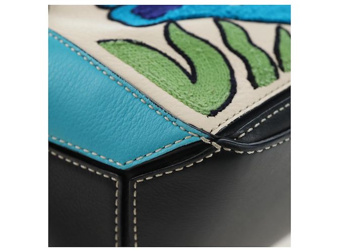 Borsa Puzzle LOEWE in pelle Collaborazione William De Morgan 2way Auth 191481SM Nero Argento - vista 16