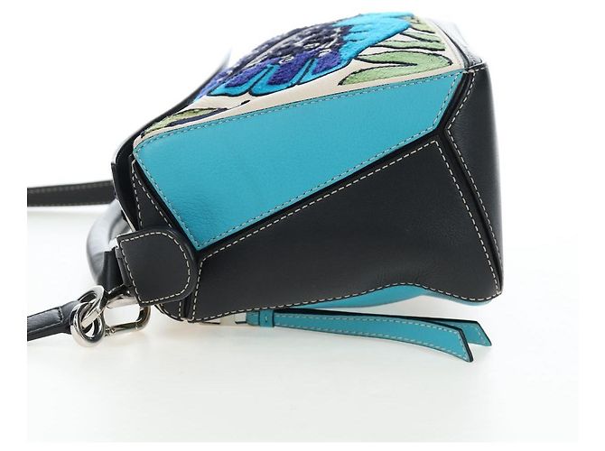 Borsa Puzzle LOEWE in pelle Collaborazione William De Morgan 2way Auth 191481SM Nero Argento - vista 3