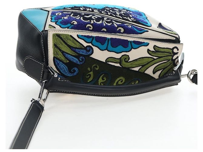 Borsa Puzzle LOEWE in pelle Collaborazione William De Morgan 2way Auth 191481SM Nero Argento - vista 6