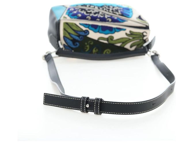 Borsa Puzzle LOEWE in pelle Collaborazione William De Morgan 2way Auth 191481SM Nero Argento - vista 8
