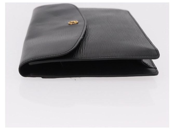 LOUIS VUITTON Epi Montaigne 27 Clutch Bag Black M52652 LV Auth 192045 Nero - vista 4