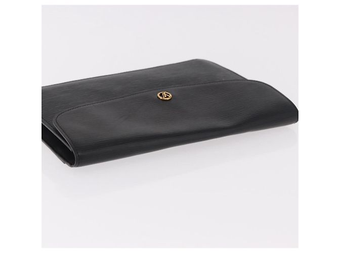 LOUIS VUITTON Epi Montaigne 27 Clutch Bag Black M52652 LV Auth 192045 Nero - vista 5
