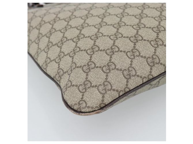 Borsa GUCCI GG Supreme in PVC Beige Argento 117551 Auth 192245 - vista 13