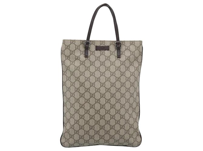 Borsa GUCCI GG Supreme in PVC Beige Argento 117551 Auth 192245 - vista 2