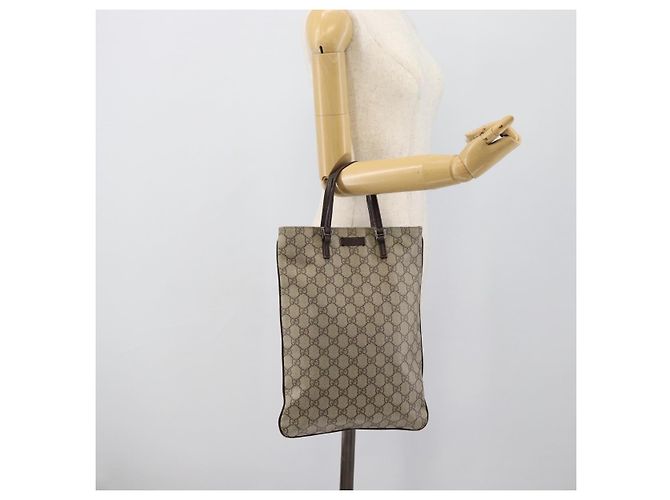 Borsa GUCCI GG Supreme in PVC Beige Argento 117551 Auth 192245 - vista 21