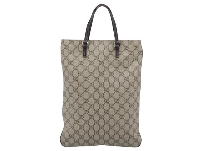 Borsa GUCCI GG Supreme in PVC Beige Argento 117551 Auth 192245 - vista 3