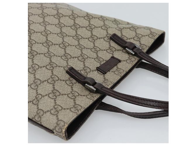 Borsa GUCCI GG Supreme in PVC Beige Argento 117551 Auth 192245 - vista 6