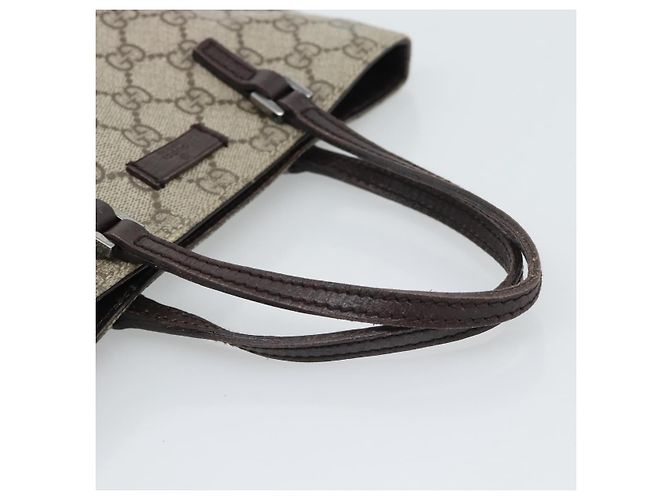 Borsa GUCCI GG Supreme in PVC Beige Argento 117551 Auth 192245 - vista 7