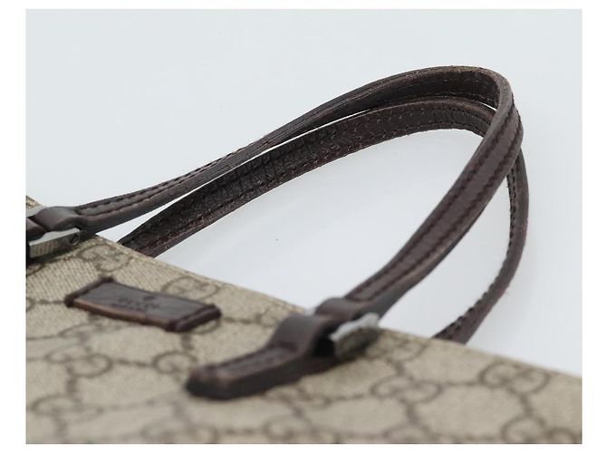 Borsa GUCCI GG Supreme in PVC Beige Argento 117551 Auth 192245 - vista 8