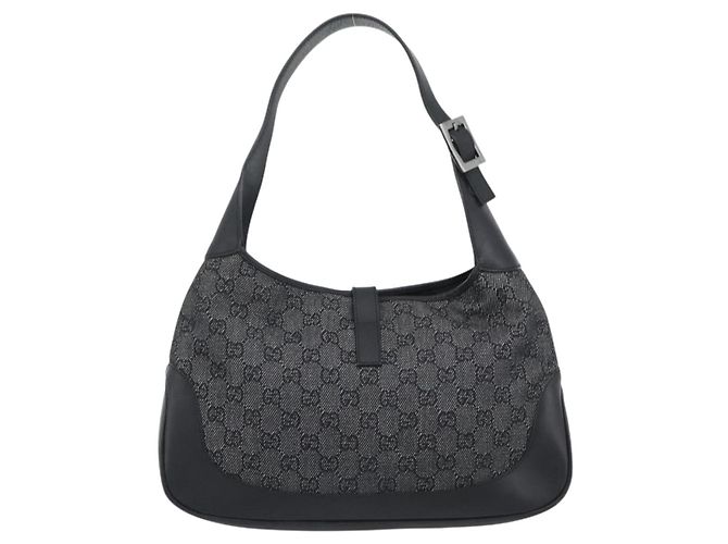 Borsa a tracolla Jackie in tela GG GUCCI Nera Argento 00963 Auth 191078V Nero - vista 3