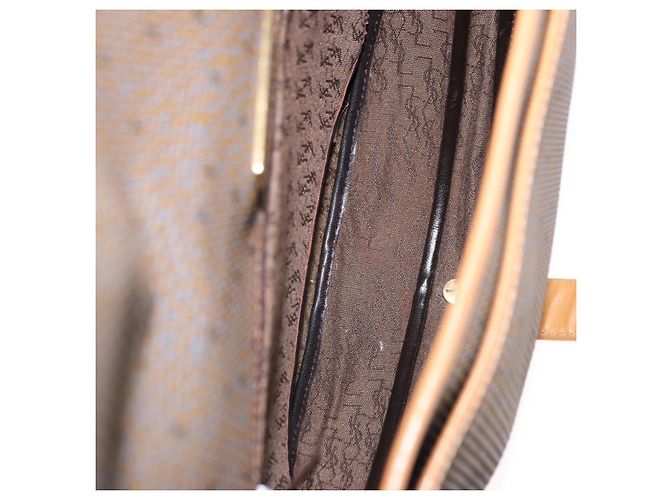 Borsa a Spalla SAINT LAURENT PVC Canvas Beige Oro Auth bs36115 D'oro - vista 12